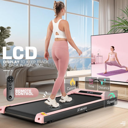 Walking Pad 2.5HP under Desk Treadmill 300Lbs Weight Capacity with Remote Control, Compact Electric Treadmill for Home/Gym/Office with LED Screen, Ultra-Quiet/Installation-Free
